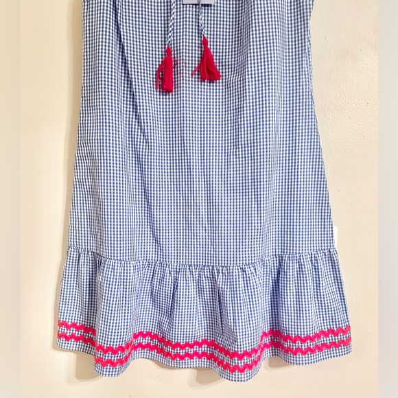 NWT - STS Sail to Sable Pink Blue Embroidered Tiered  Gingham Tunic Dress Sz  XS - Picture 4 of 9